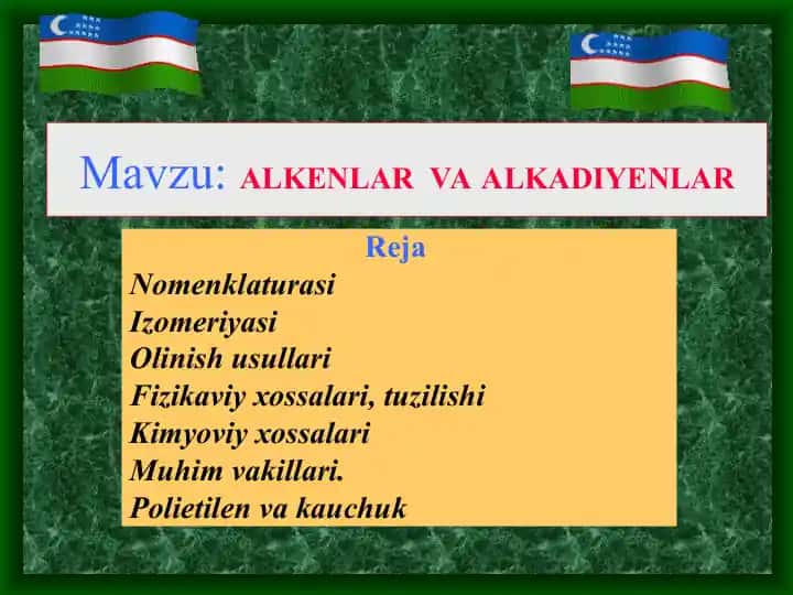 Alkenlar va alkaadiyenlar