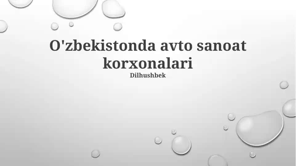 O'zbekistonda avto sanoat korxonalari