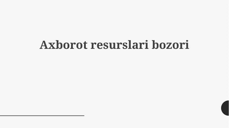 Axborot resurslari bozori