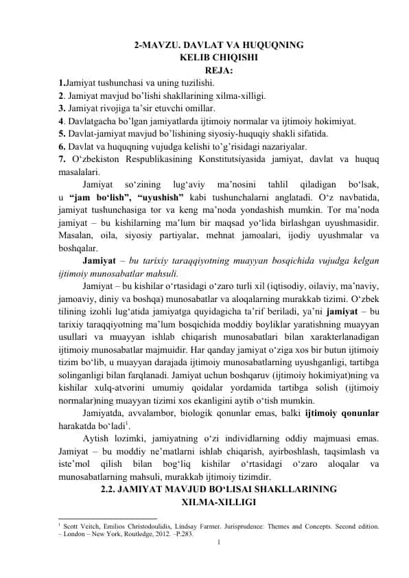 Jamiyat va Davlatning Kelib Chiqishi