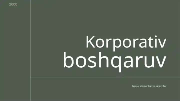 Korporativ boshqaruv