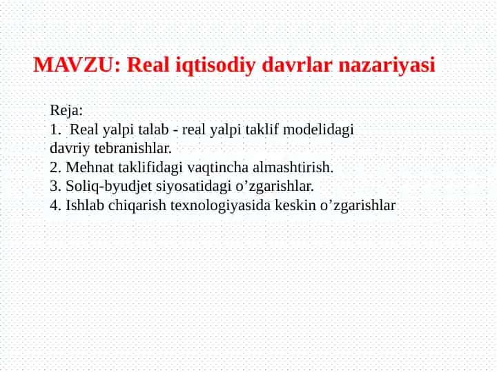 Real iqtisodiy davrlar nazariyasi