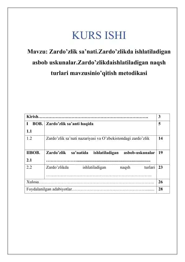 Zardo’zlik sa’nati