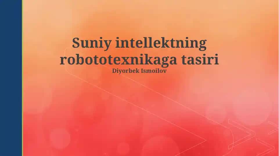 Sun'iy intellekt robototexnikaga tasiri