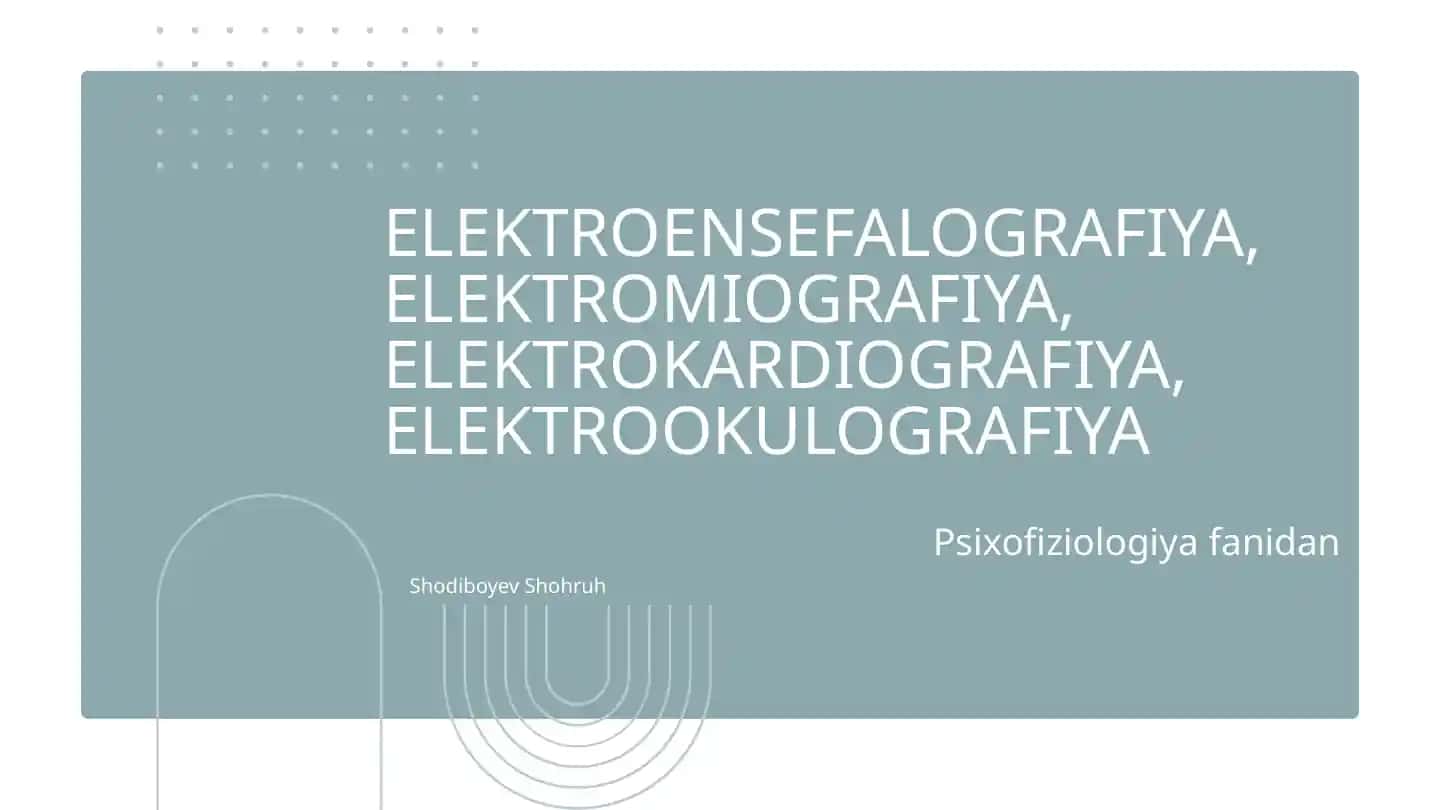ELEKTROENSEFALOGRAFIYA