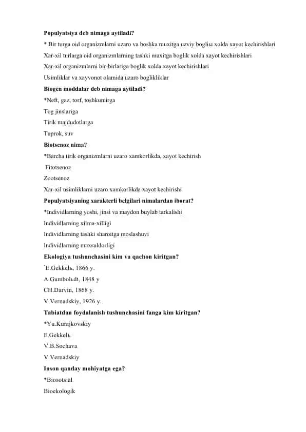 Populyatsiya tushunchasi