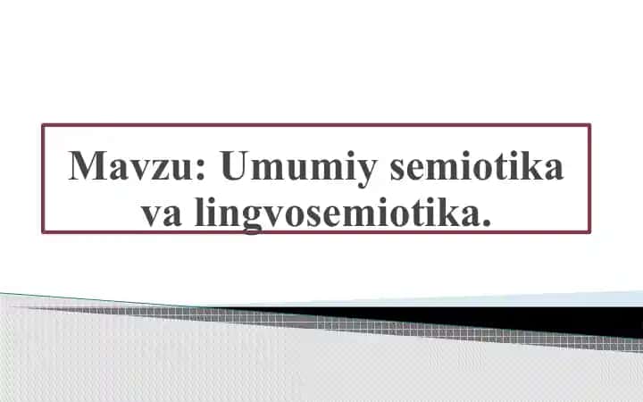 Umumiy semiotika va lingvosemiotika