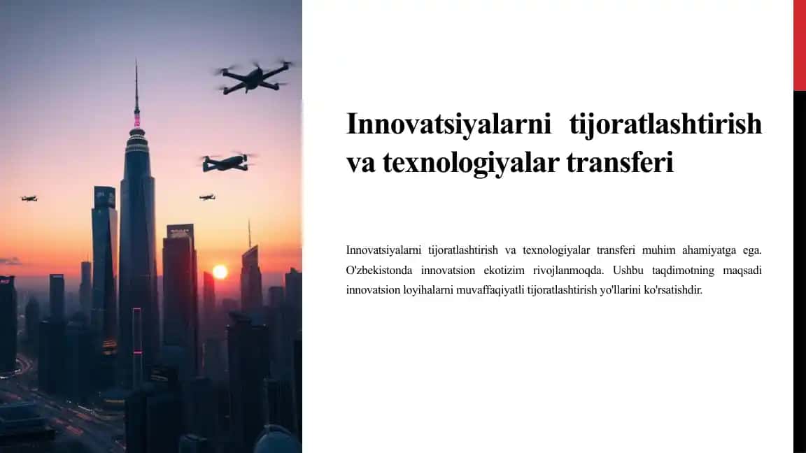 Innovatsiyalarni tijoratlashtirish va texnologiyalar transferi