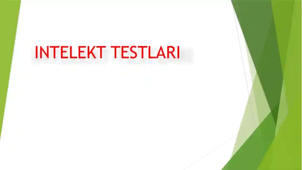 Intellect Testlari