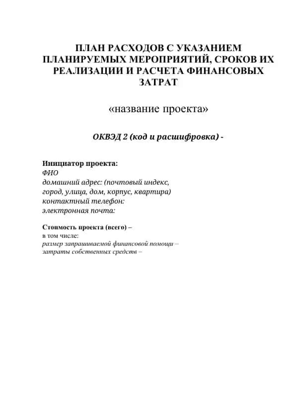 ПЛАН РАСХОДОВ С УКАЗАНИЕМ ПЛАНИРУЕМЫХ МЕРОПРИЯТИЙ, СРОКОВ ИХ РЕАЛИЗАЦИИ И РАСЧЕТА ФИНАНСОВЫХ ЗАТРАТ