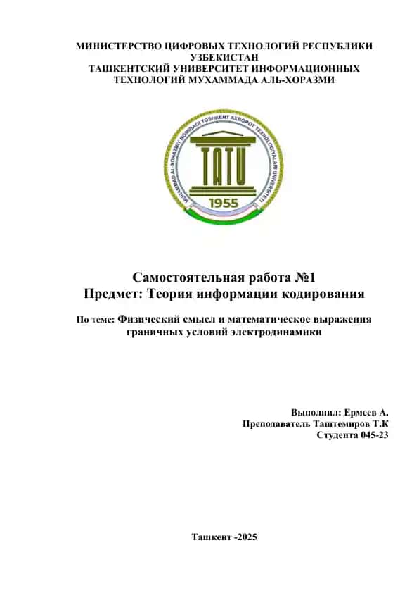 Физический смысл и математическое выражения граничных условий электродинамики