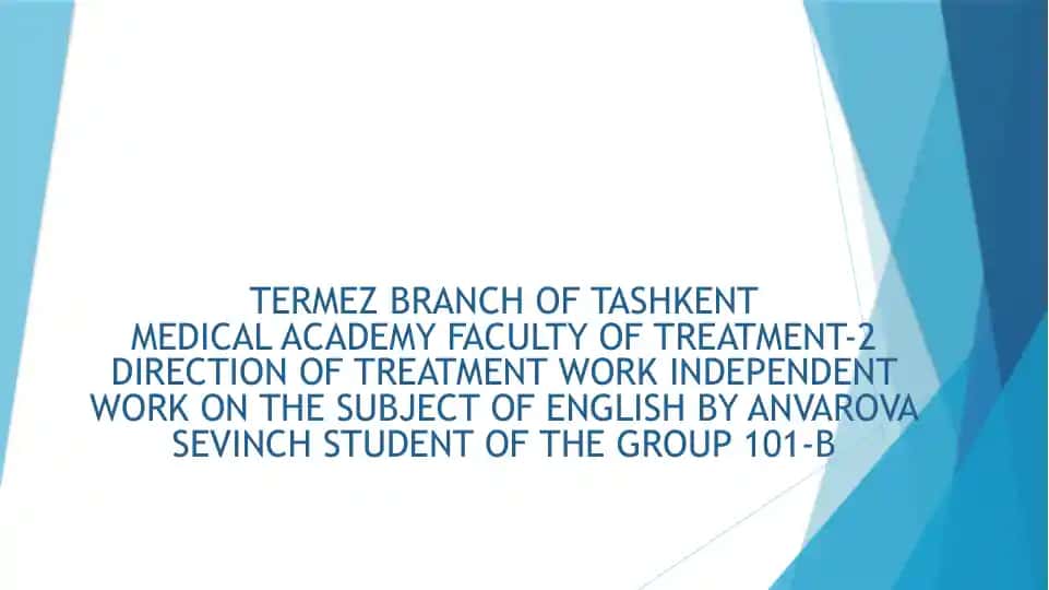 Independent work on the subject of English