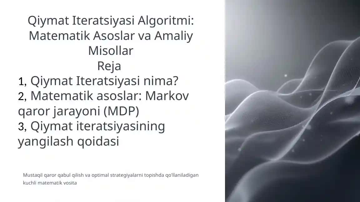 Qiymat Iteratsiyasi Algoritmi