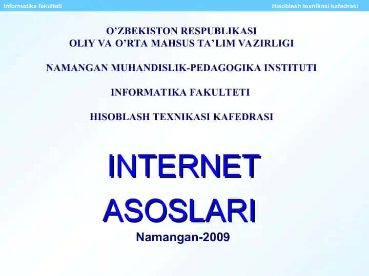 Internetning asoslari
