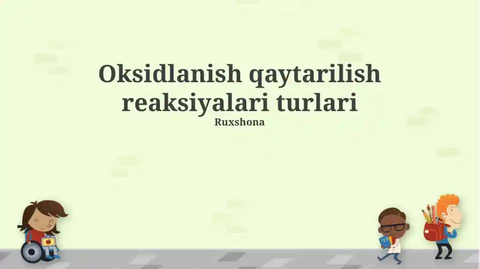 Oksidlanish qaytarilish reaksiyalari turlari