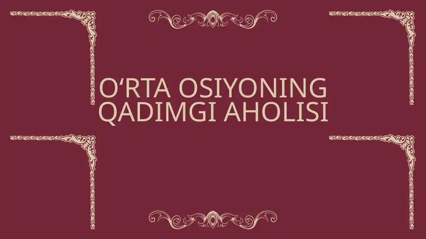 ENG QADIMGI AHOLISI