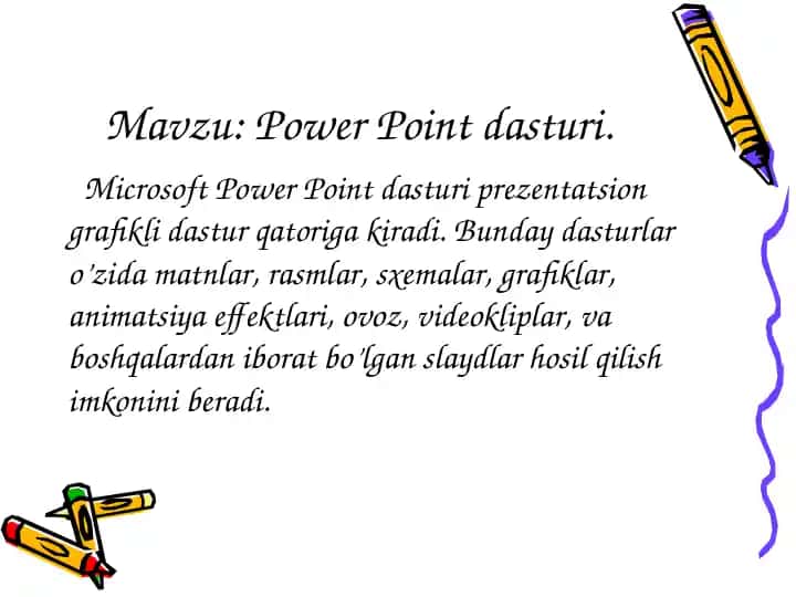 Power Point dasturi