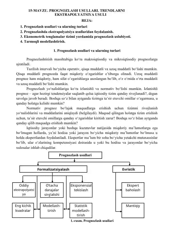 Prognozlash usullari