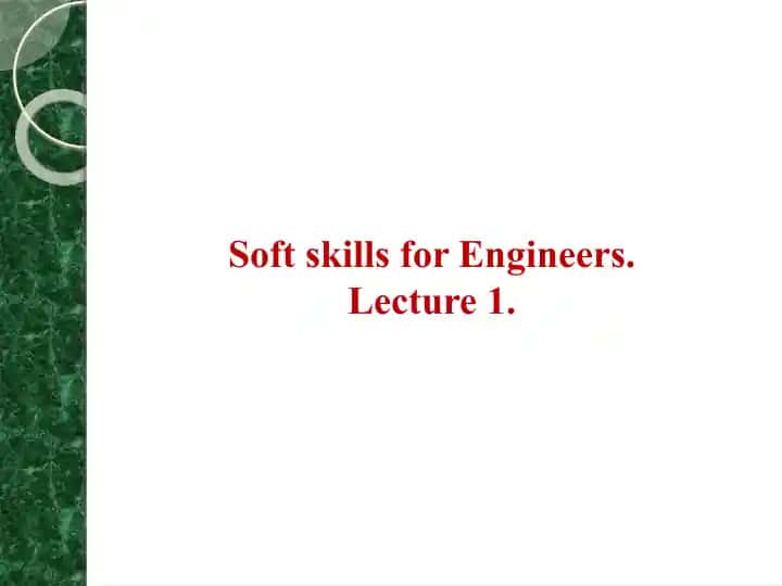 Muhandislar uchun Amaliy Ko’nikmalar / Soft Skills for Engineers