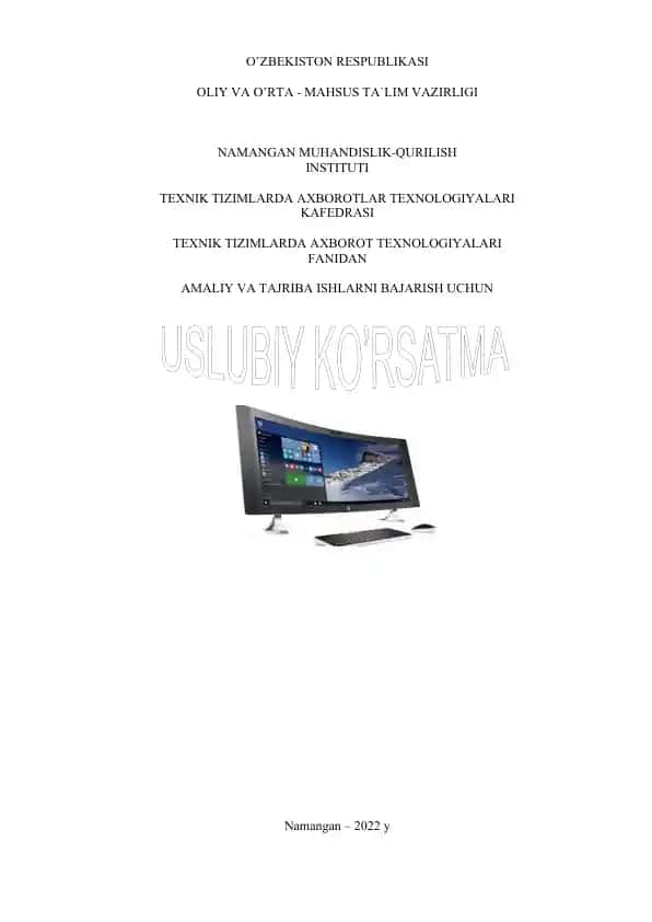 Texnik tizimlarda AT fanidan tayyorlangan uslubiy ko’rsatma