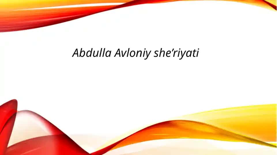 AbdullaAvloniyshe’riyati