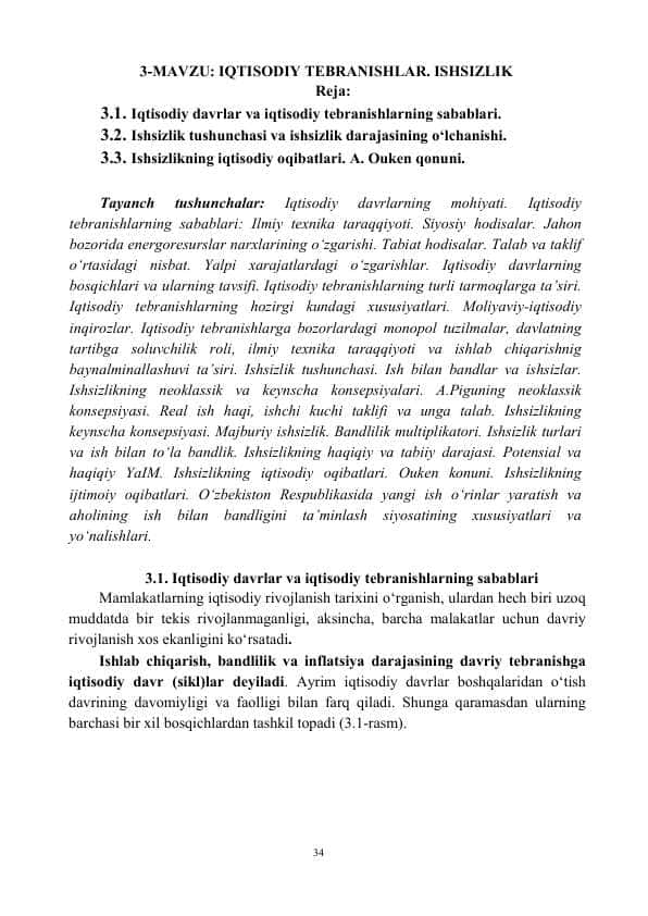 Iqtisodiy tebranishlar va ishsizlik