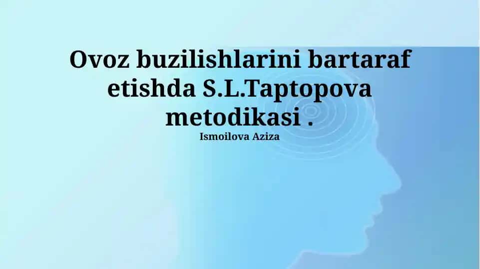 S.L. Taptopova Metodikasi