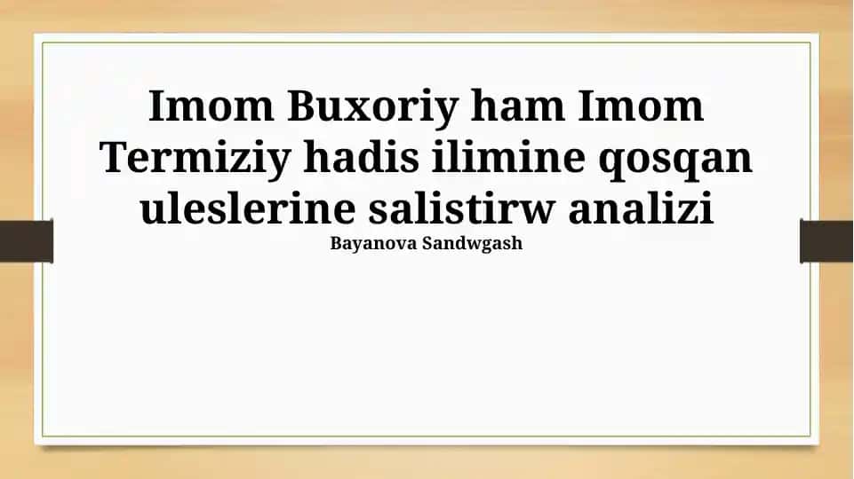 Sunan Tirmiziy