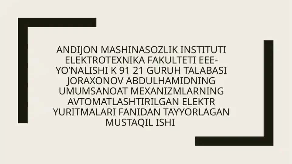 Telferlar elektr yuritmalari