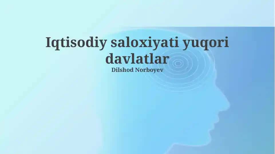 Iqtisodiy saloxiyati yuqori davlatlar