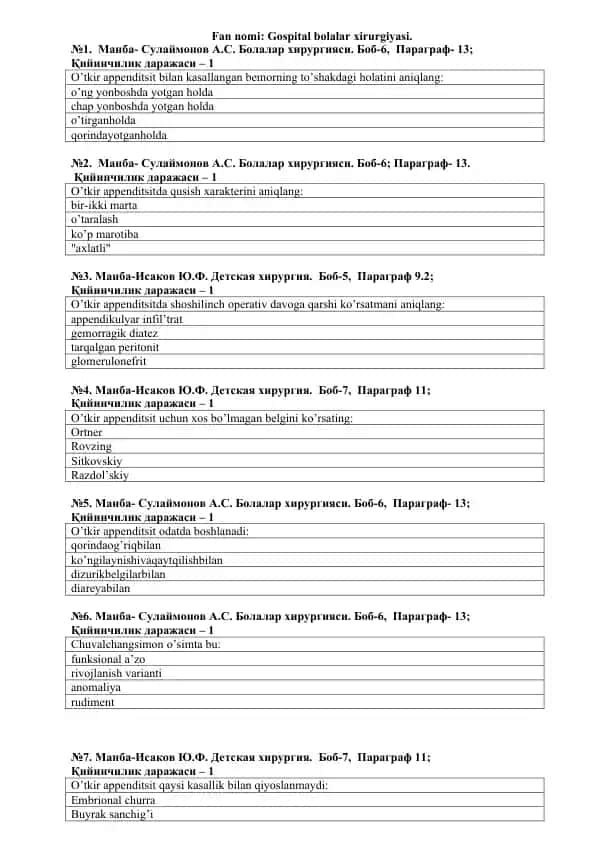 O'tkir appenditsitning semptomlari