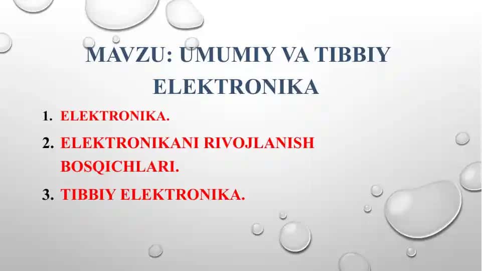 Umumiy vatibbiy elektronika
