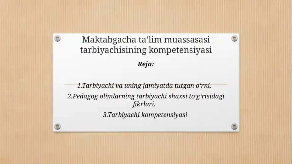 Tarbiyachi Kompetensiyasi
