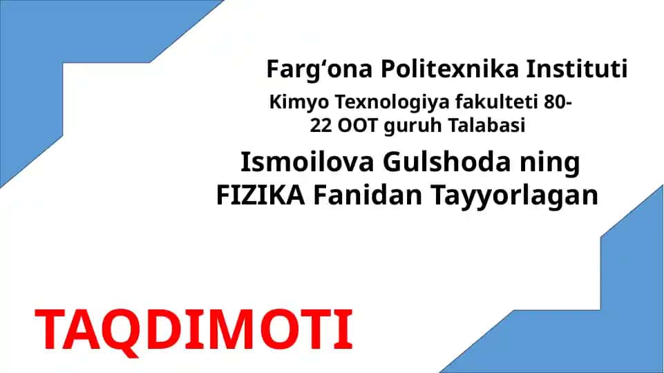 Elementar zarrachalar xossalar va klassifikatsiyasi