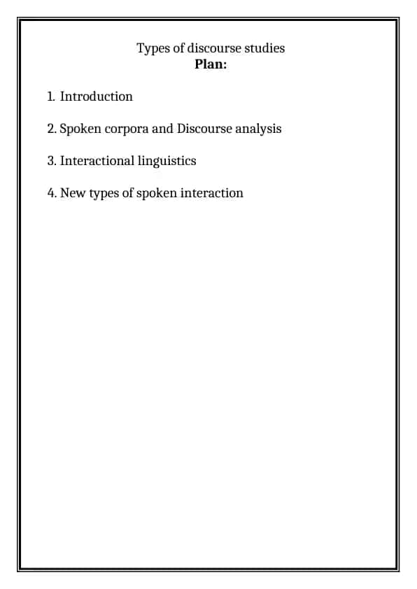 Types of Discourse Studies