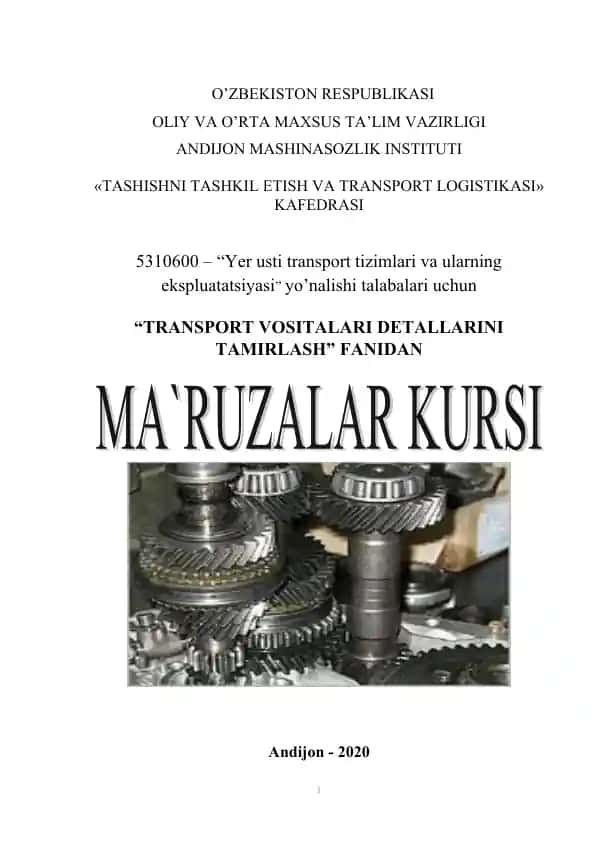"Transport vositalari detallarini tamirlash"