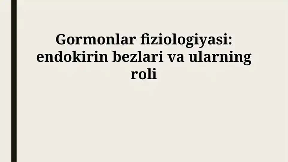 Gormonlar fiziologiyasi