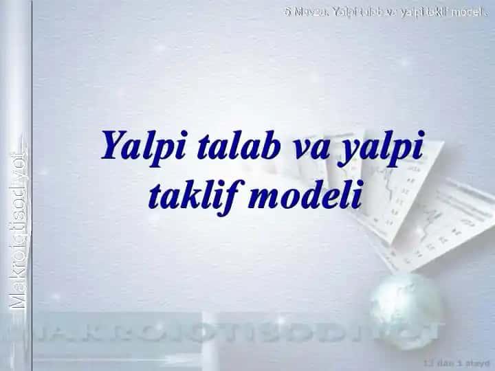 Yalpi talab va yalpi taklif modeli