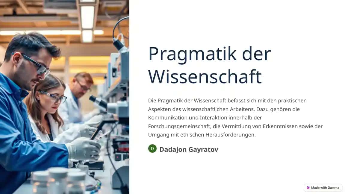 Pragmatik der Wissenschaft