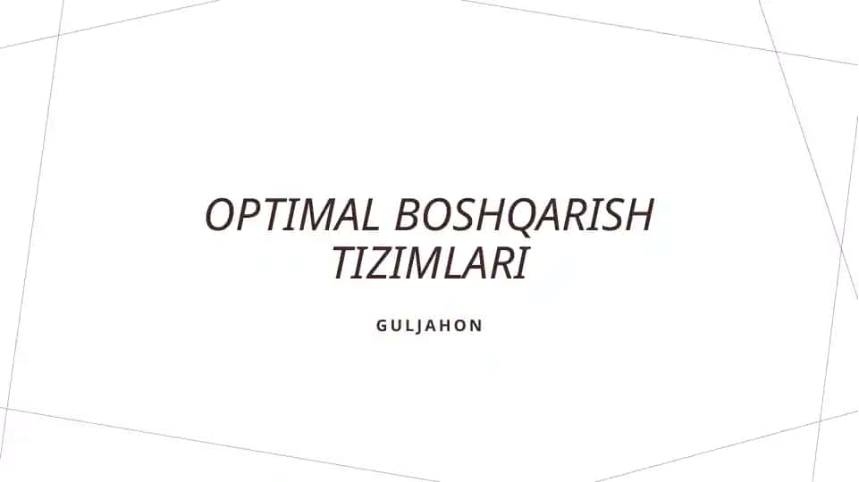 Optimal boshqarish tizimlari