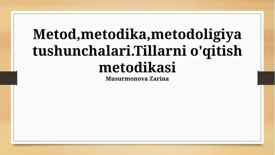 Til o'qitish metodikasi