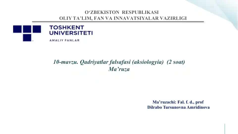 Qadriyatlar falsafasi (aksiologiya)