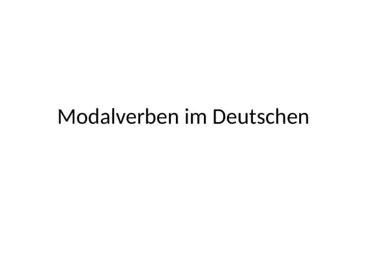 Modalverben im Deutschen