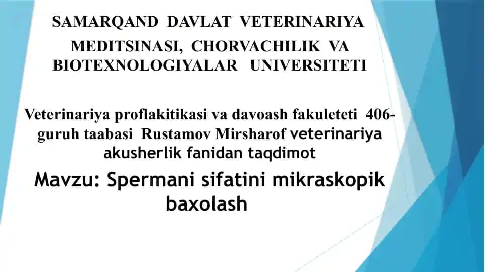 Sperma sifatini mikroskopik baholash