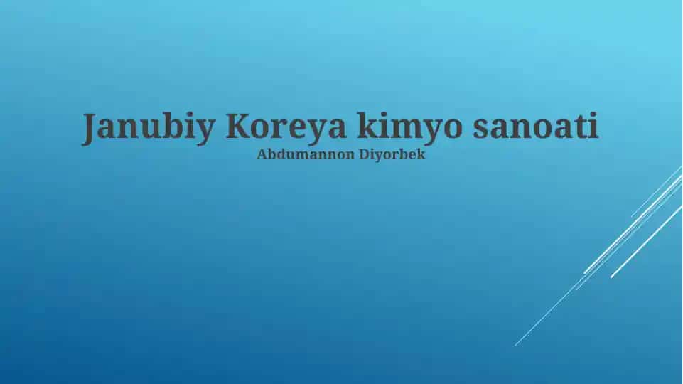 Janubiy Koreya kimyo sanoati