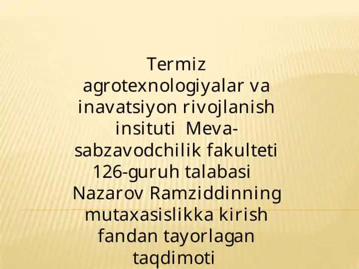 Qishloq xo‘jalik mahsulotlarini saqlash va dastlabki qayta ishlashning ahamiyati