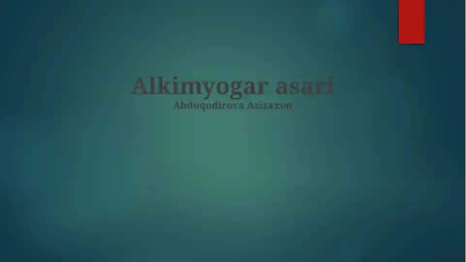 Alkimyogar asari
