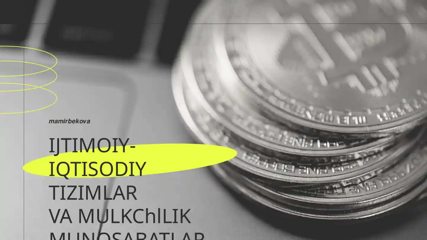 IJTIMOIY-IQTISODIY TIZIMLAR VA MULKChlLIK MUNOSABATLARI