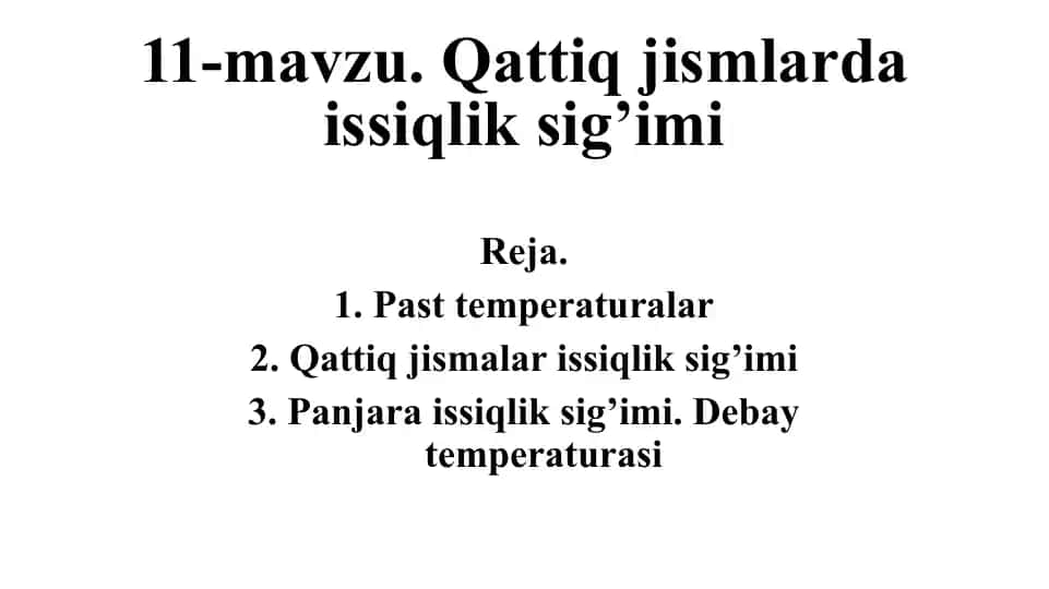 Past temperaturalar