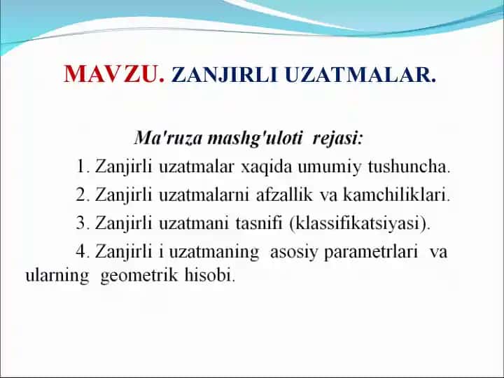 Zanjirli uzatmalar